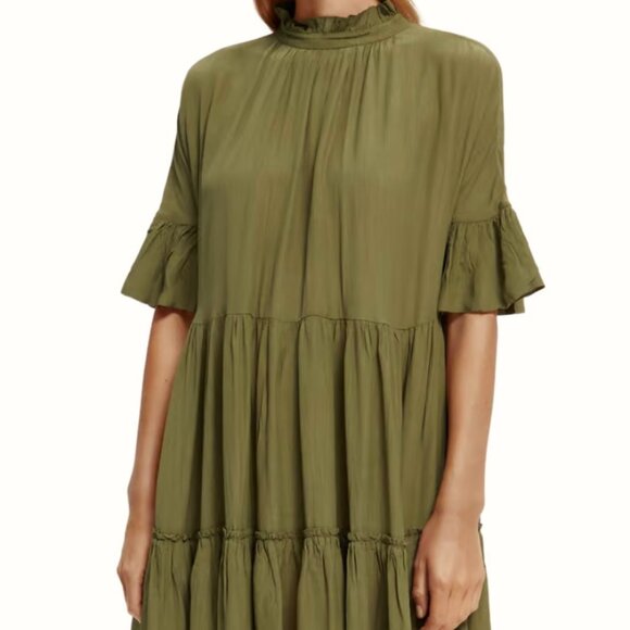 Scotch & Soda Green Ruffle Tiered Dress - Picture 2 of 11
